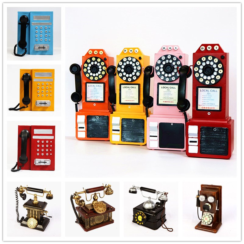 复古老式电话加油机模型壁挂墙上装饰挂件网红奶茶店酒吧墙面道具