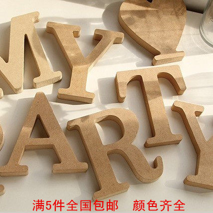 DIY木质彩色英文字母桌面摆件 家居装饰 摄影道具酒吧咖啡厅壁饰