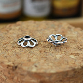 佛珠手串手链项链 S925纯银 泰银伞盖花托隔片 DIY饰品配件