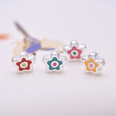 925纯银可爱潮流五角星隔珠