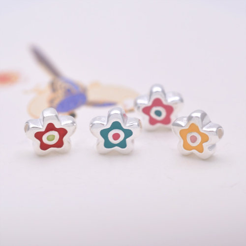 925纯银可爱潮流五角星隔珠