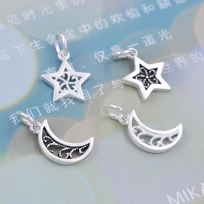 diy镂空水晶手链耳环挂件泰银