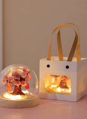 樱花许愿树diy手工小夜灯摆件创意卧室装饰品生日礼物送女生闺蜜