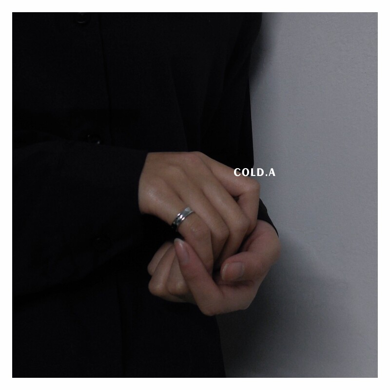 COLD,止水/小众自律食指戒女冷淡风戒指活口可调节纯银关节戒