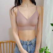 薄款 MTUN米糖无痕无钢圈内衣不透色无尺码 吊带背心式 大胸显小文胸