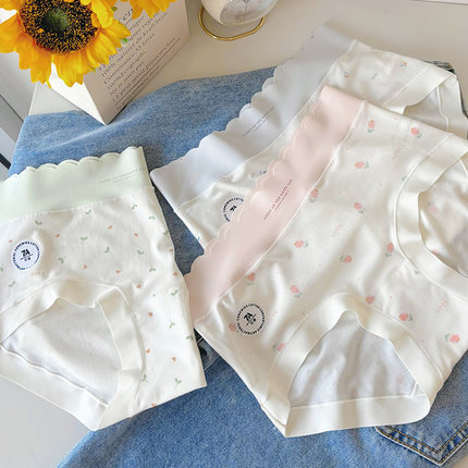 MTUN米糖莱赛尔天丝内裤女7A抑菌纯棉裆清新无痕薄款少女生三角裤