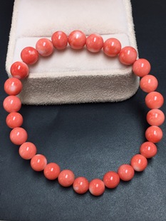 重10.8克 尺寸5.9～7.2mm 七宝珊瑚：圆珠手串 品相如图