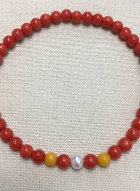 七宝珊瑚：精品南红手串颜色红润饱满适合搭配南红配饰