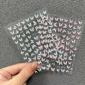 网红爆款 仙气极光小蝴蝶浮雕美甲贴纸小清新贝壳光可爱蝴蝶指甲贴