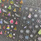 涂鸦圣诞树浮雕美甲贴纸绝美圣诞节diy手账手机壳ccd平板装 饰贴