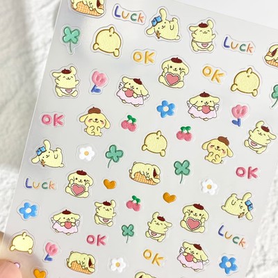 可爱三丽鸥布丁狗立体浮雕美甲贴