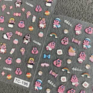 日系opanchu内裤兔浮雕美甲贴纸可爱卡通水杯ccd手机壳diy指甲贴