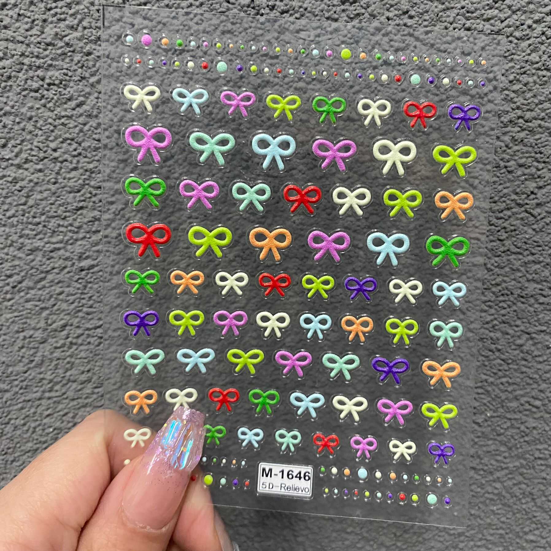 立体5D简约背胶新款蝴蝶结指甲贴