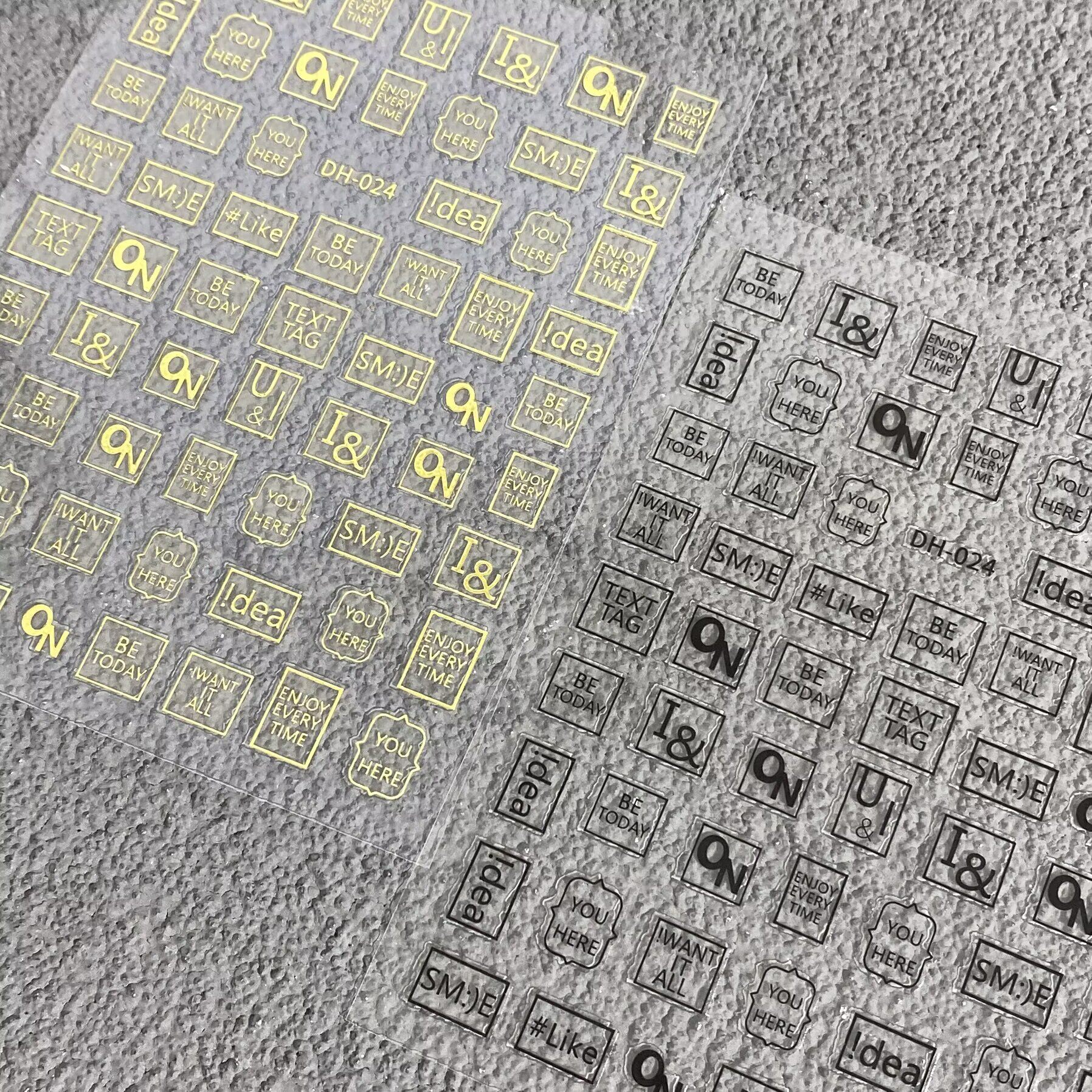创意个性英文字母美甲贴纸平面方框字母单词防水背胶指甲装饰贴