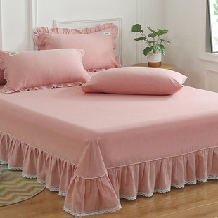 床裙单件纯棉床罩床盖一米五床单三件套 全棉床单式 夏季 新款