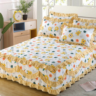 防尘罩单件防滑15米18床单花边保护床套 加厚夹棉床罩床裙式