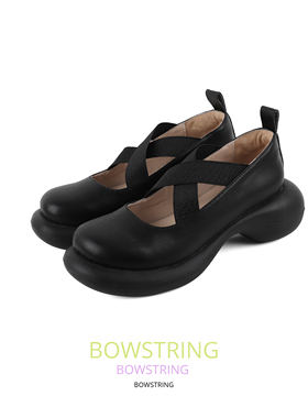 BOWSTRING 2021春季新品日系少女黑色芭蕾鞋学院风厚底百搭小皮鞋