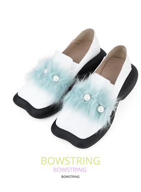 BOWSTRING2024年原创小众设计甜美风珍珠一脚蹬厚底玛丽珍单鞋