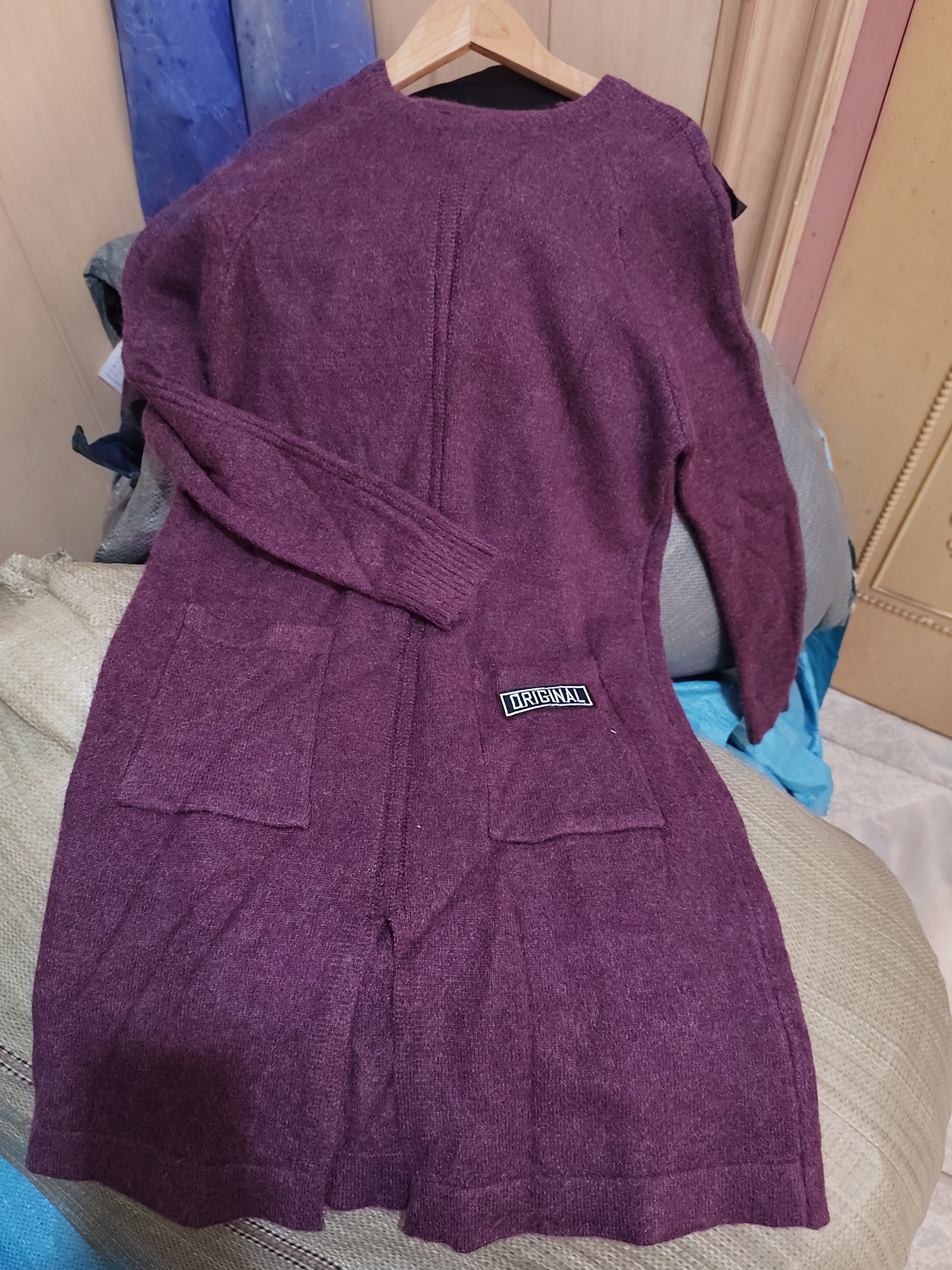 连衣裙秋冬毛衣加绒加厚毛衣女柔软毛衣裙打底女开叉中长款有口袋