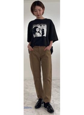 初原家女士纯棉软休闲裤日系松紧腰高腰萝卜裤深绿色舒适贵牌