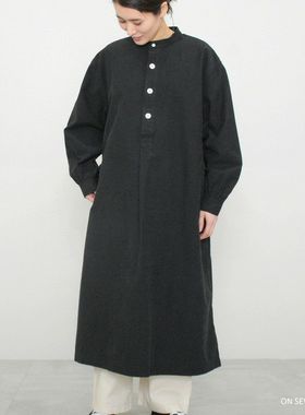 初原家女士黑色风衣女款连衣裙长款衬衣日系宽松版长袍仅3件