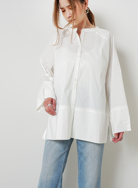 初原家女士白色薄款衬衫独特设计日系宽松长袖贵牌夏季新款仅2