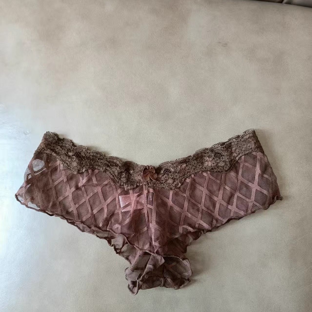 艾塔丽丝   欧美女士内裤网纱蕾丝边性感三角裤适合臀围2627