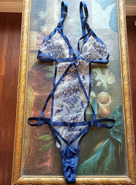 澳洲BNT新品女士网纱刺绣无钢圈性感连体衣适合下胸围657075