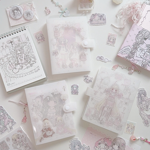 Diana小叽明信片手账素材六寸收纳册原创设计定页pp贴纸收纳册