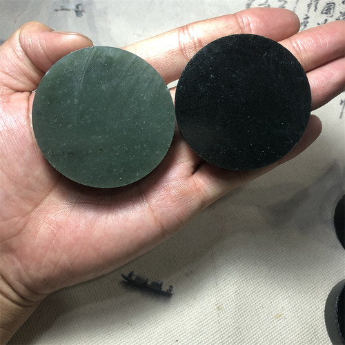 新疆和田玉黑青玉手镯芯细腻玉材玉石青玉墨玉牌子料挂件练手料