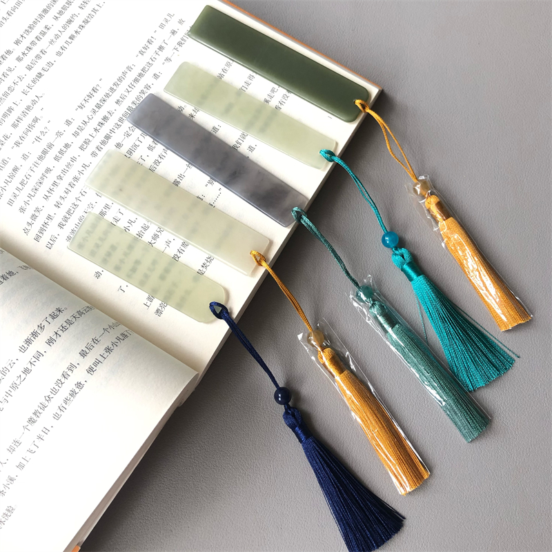 天然和田玉手工玉石书签节日礼物