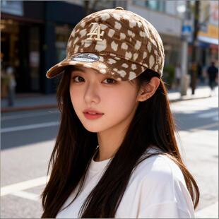 NEWERA棒球帽MLB洛杉矶道奇队动物图案深米色斑点9TWENTY男女帽子