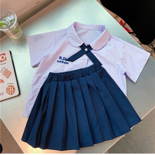 学院风百褶裙夏季衬衫泰国校服