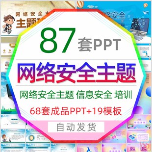 大学校园网络安全周培训课件PPT模板互联网信息安全防电信诈骗wps