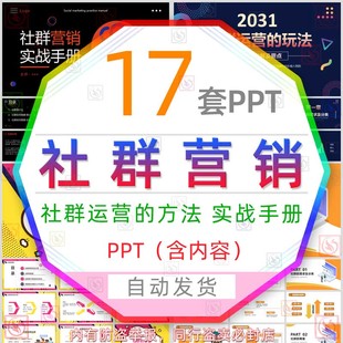 社群营销培训PPT模板互联网搭建社群运营玩法推广宣传实战手册wps