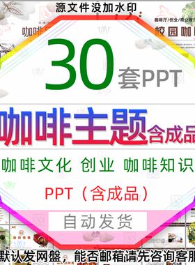 咖啡厅营销创业计划商业销售运营手冲咖啡文化知识培训PPT模板wps