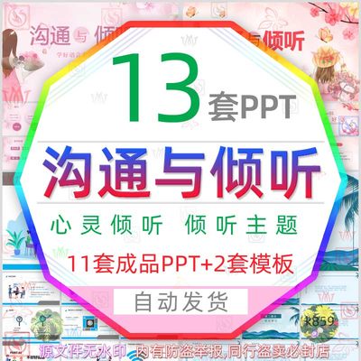 沟通与倾听语言表达能力培训PPT模板用心灵去倾听课件用心聆听wps