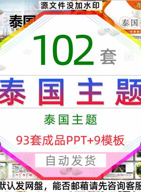 东南亚泰国文化习俗介绍PPT模板畅游泰国清迈旅游泼水节饮食民俗3