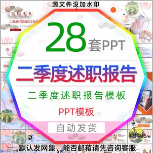 职场企业二季度员工述职报告PPT模板公司职工转正答辩述职报告wps