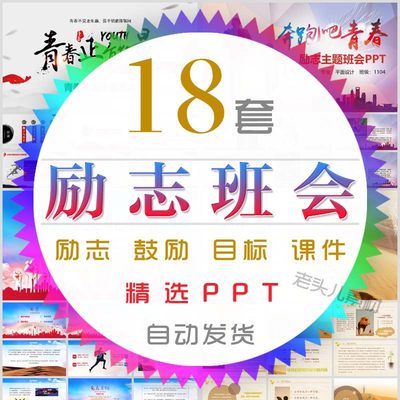 高中大学儿童励志班会PPT课件青春正能量培训课程理想梦想模板wps