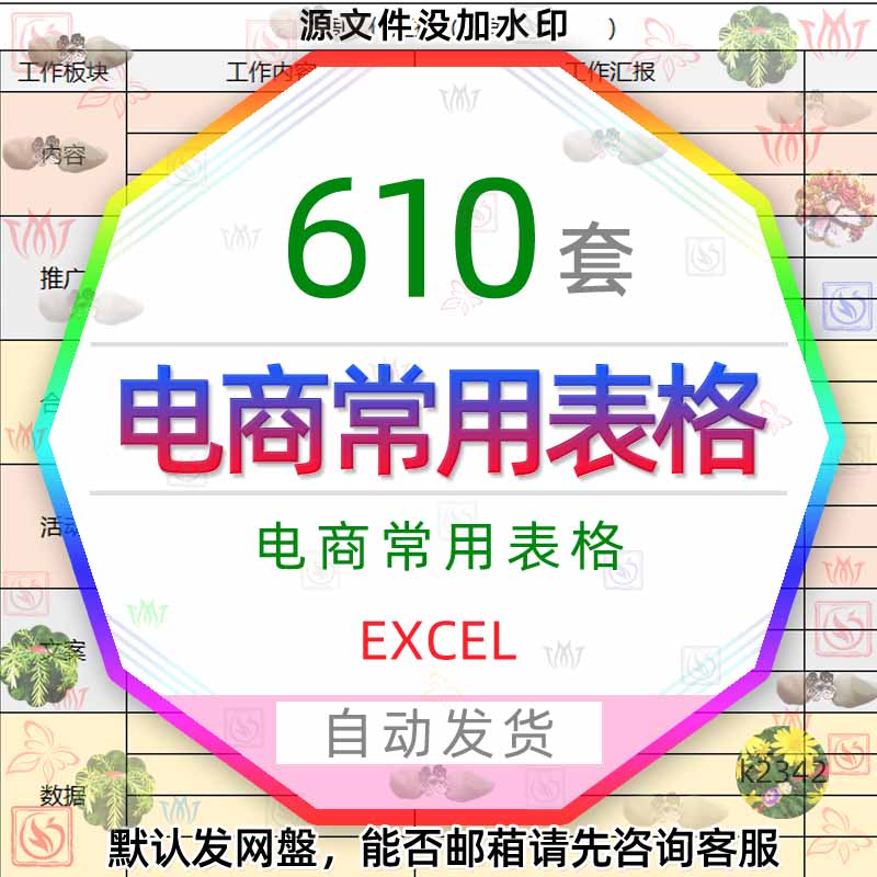 淘宝天猫电商运营图表店铺管理数据分析美工计划周报表Excel表格3