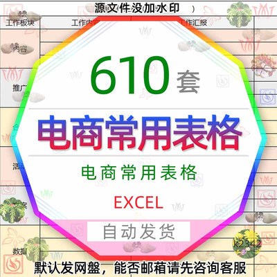 淘宝天猫电商运营图表店铺管理数据分析美工计划周报表Excel表格3