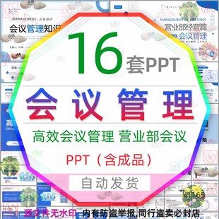 高效会议管理培训PPT模板企业公司营业部经营篇会议管理流程技巧