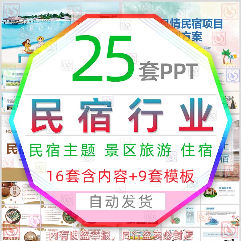 农家乐景区民宿培训PPT模板旅游文化酒店住宿案例解析发展旅馆wps