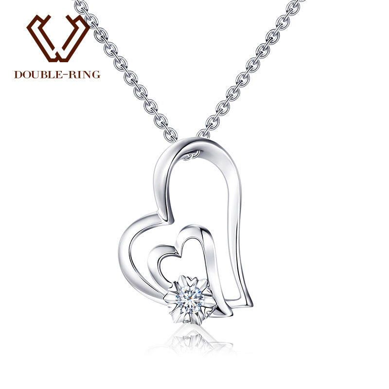 黛贝林珠宝9k白金钻石吊坠心形单钻女款锁骨项链砖石首饰女式在类目 珠宝/钻石/翡翠/黄金, 钻石首饰（新）, 颈饰中 - 来自Buy2taobao.com提供专业的淘宝代购服务