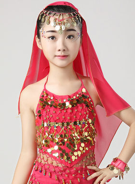 舞蹈表演出服小孩辣椒肚兜上衣