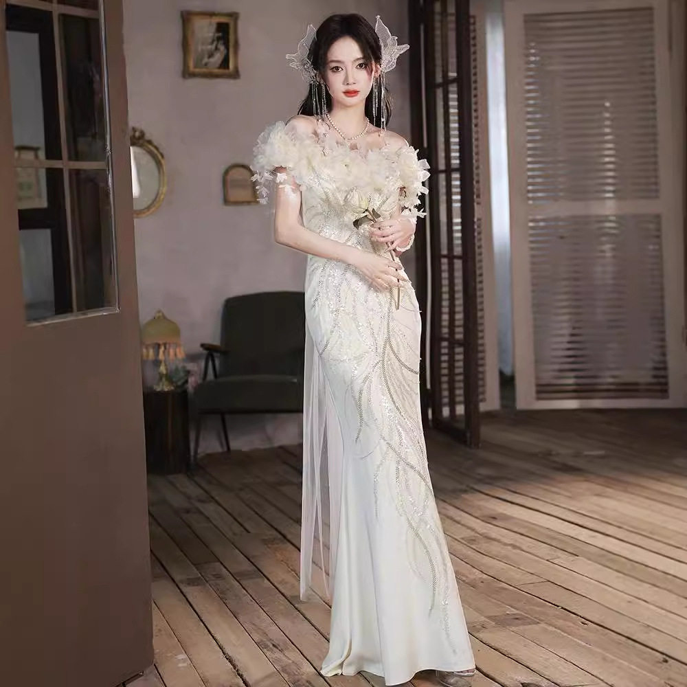 重工晚礼服女2025新款高级感高端轻奢小众成人礼主持人年会鱼尾裙