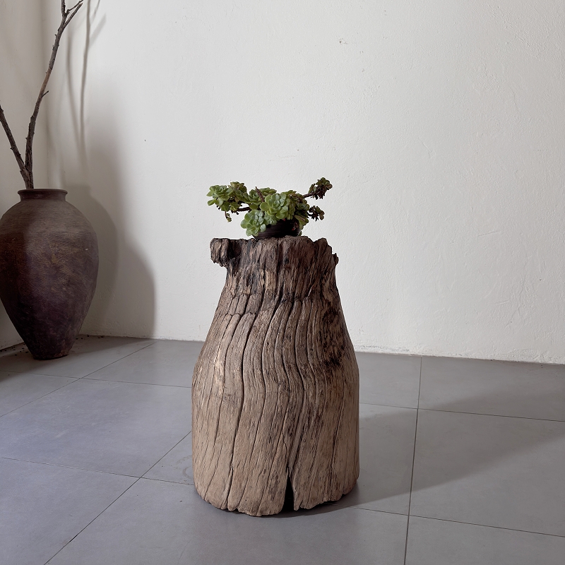 古旧风化木老木盆景底座侘寂风空间装饰摆件收藏装饰枯木251122