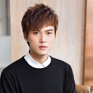 年轻时尚假发男生内蓬全头套男士帅气短发真人发丝洗后易恢复L98