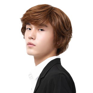 全手织男士时尚假发好打理轻舒适真人发定型浅色全头套L042